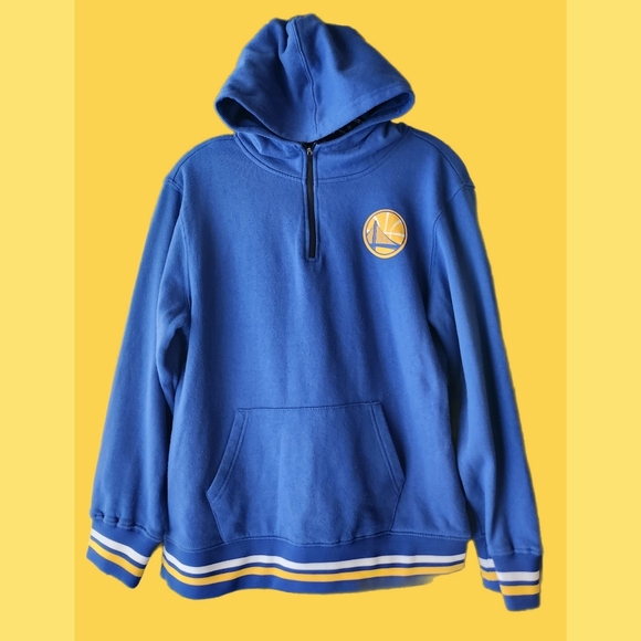 VINTAGE NBA GOLDEN STATE WARRIORS 1/2 ZIP YOUTH HOODIE - Picture 2 of 5
